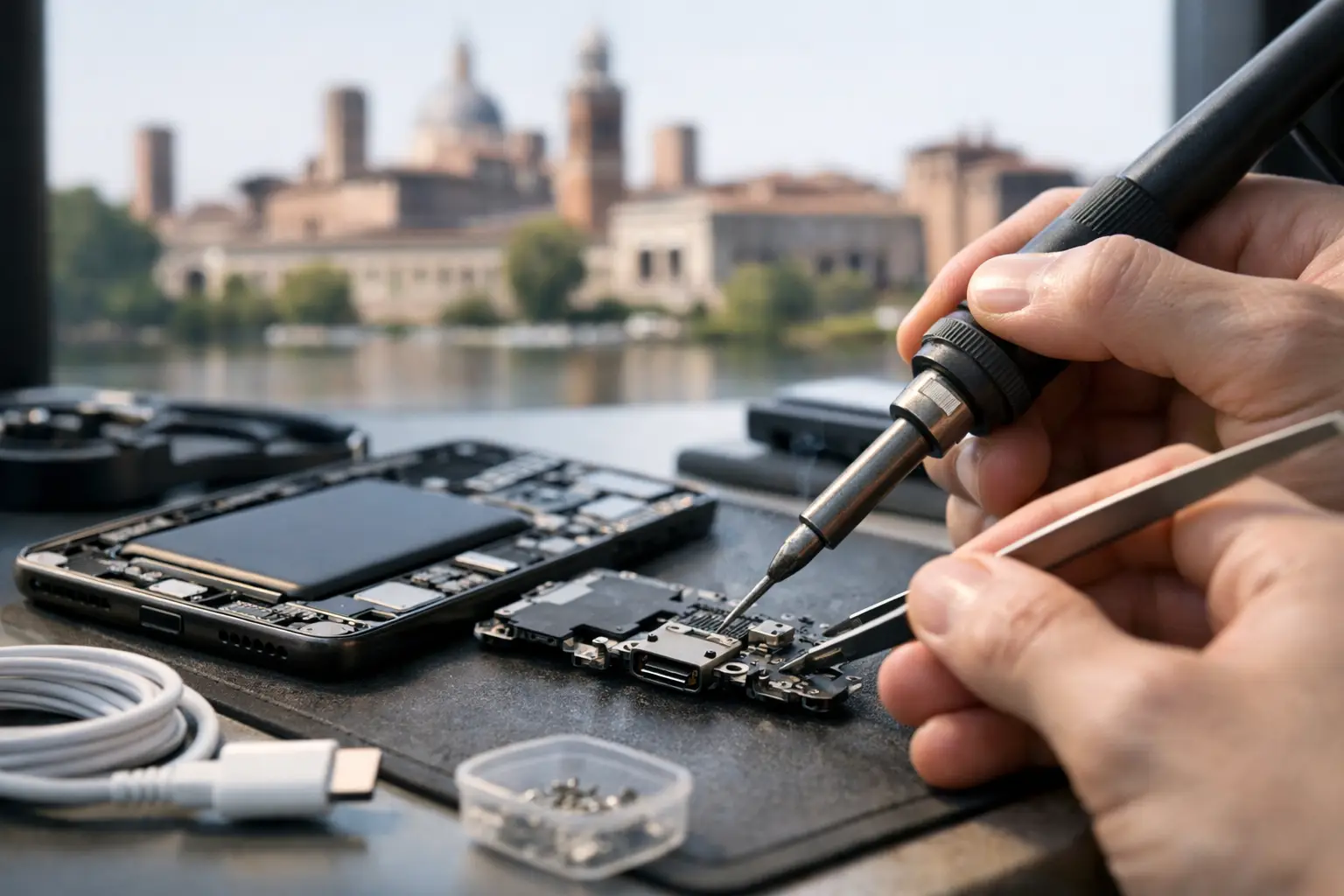 Riparazione connettore ricarica smartphone Mantova