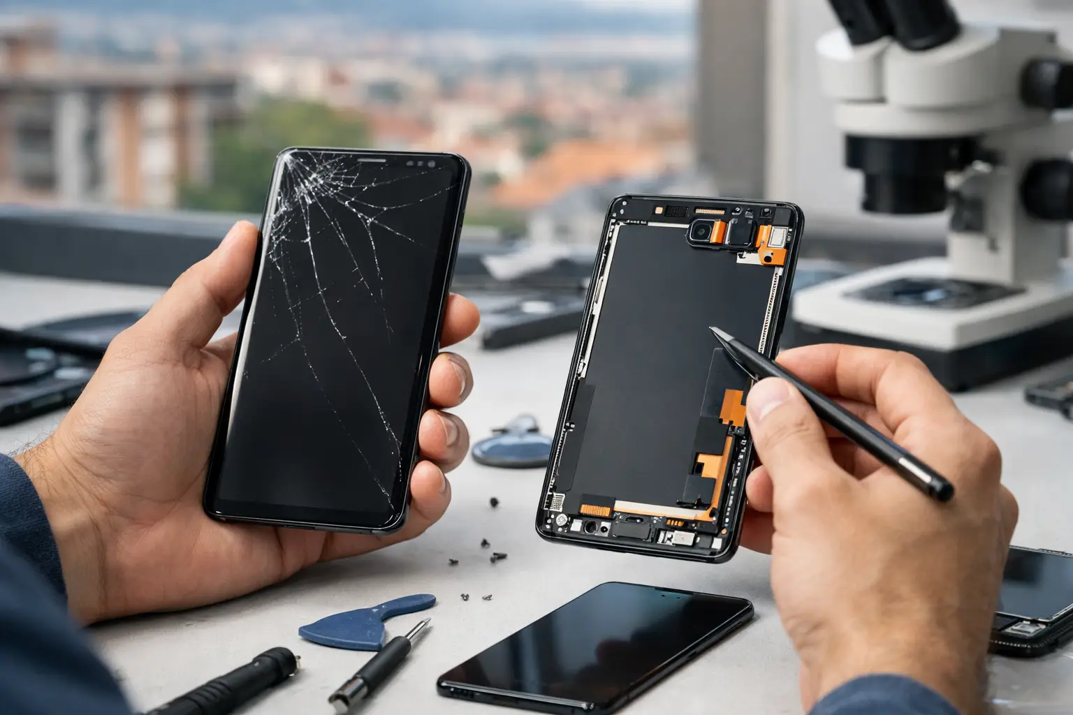 Esempi di riparazione display Samsung a Castiglione