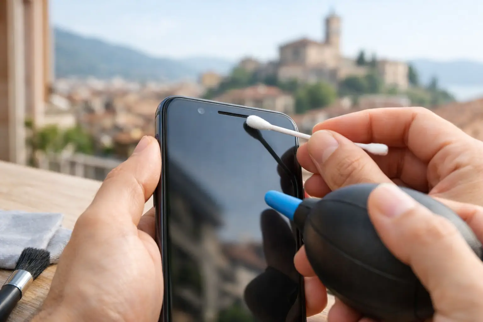 Come pulire l’altoparlante smartphone a Castiglione